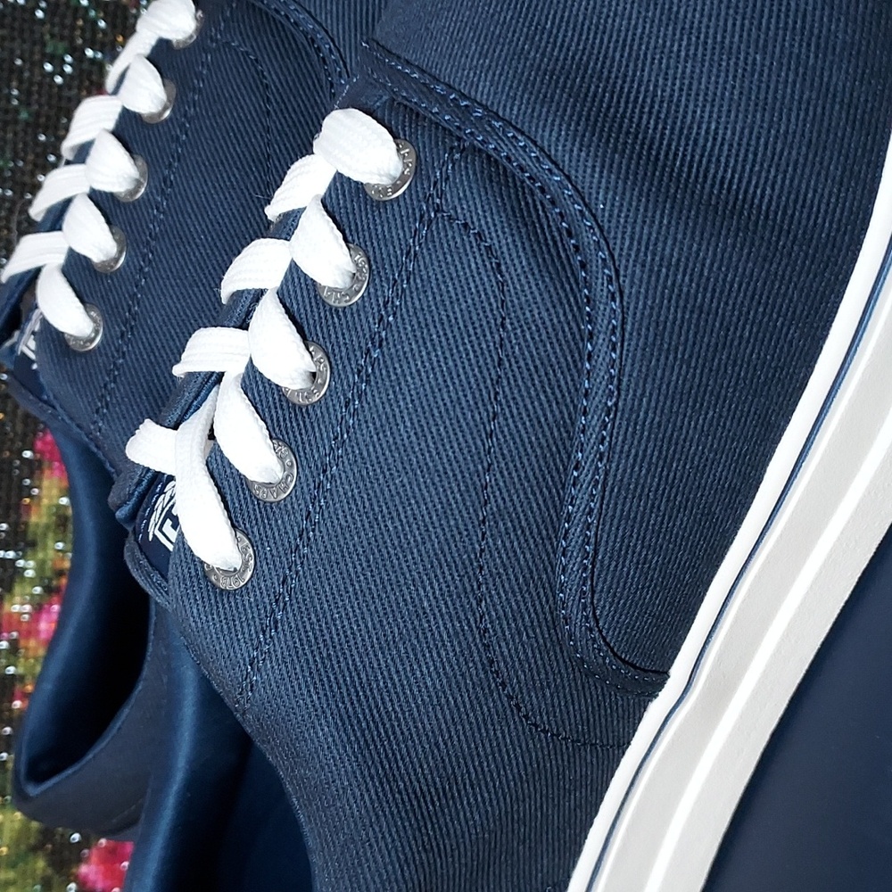 Mens Chaps Navy Chace Canvas Lace-Up Casual Sneaker - Picture 10 of 15